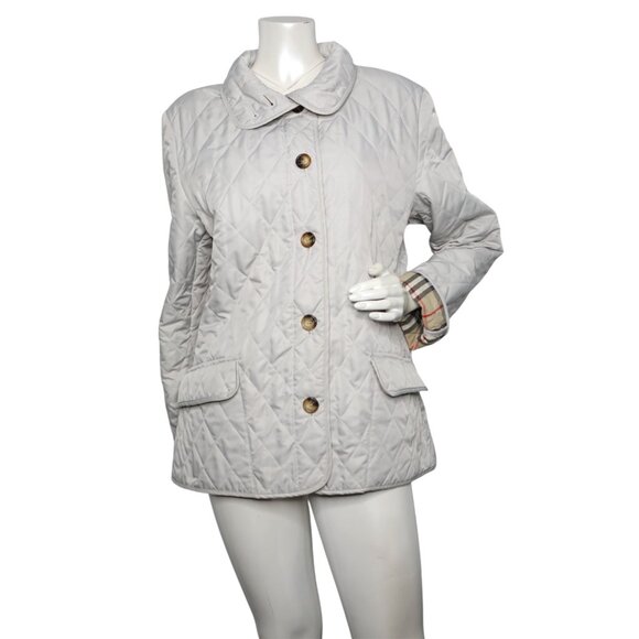 Burberry London Quilted Jacket Nova Check Lining Diamond Stitch Coat England - Picture 6 of 15